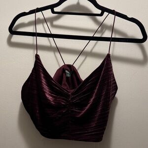 Wild Fable Velvet Purple Crop Top Size Medium